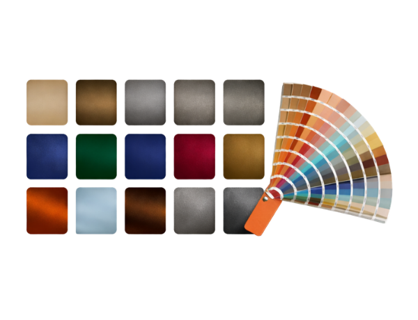 Custom color options for Den Defenders security doors and storm doors featuring multiple frame finishes